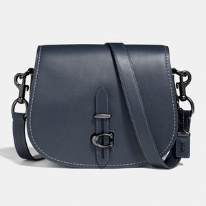 NWT Coach Midnight Navy Saddle Bag